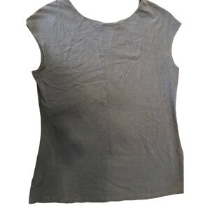 Mikarose Cap Sleeve Top Size L Black Scoop Neck Modest Stretch Basic NWT